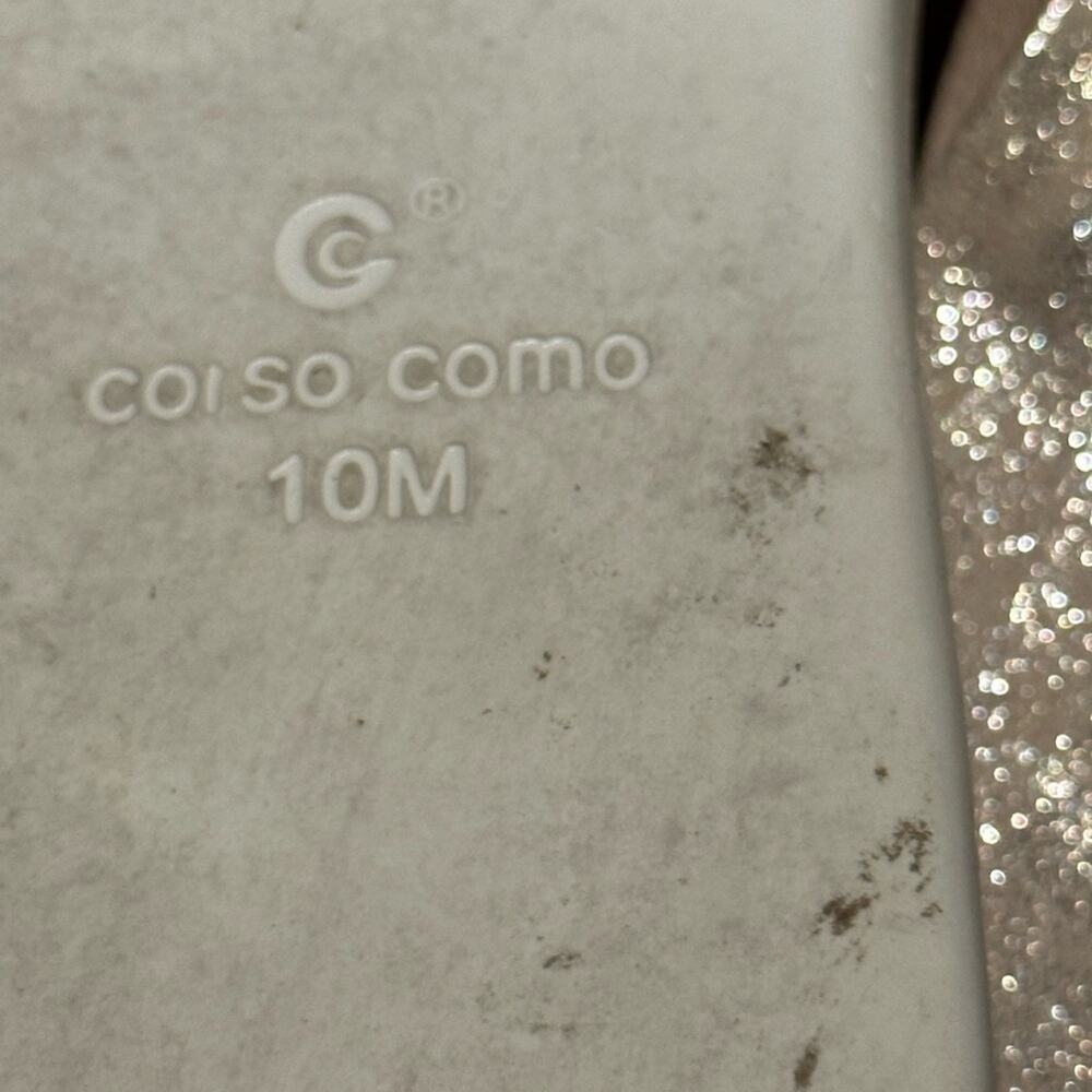 Corso Como Womens Size 10 Leather Metallic Crossover Slip On Sandals - Picture 6 of 7